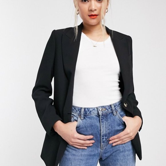 NWT! Black One-Button Blazer - Picture 3 of 15